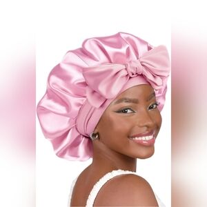 Double Layer Satin Lined Hair Bonnet with long tie band